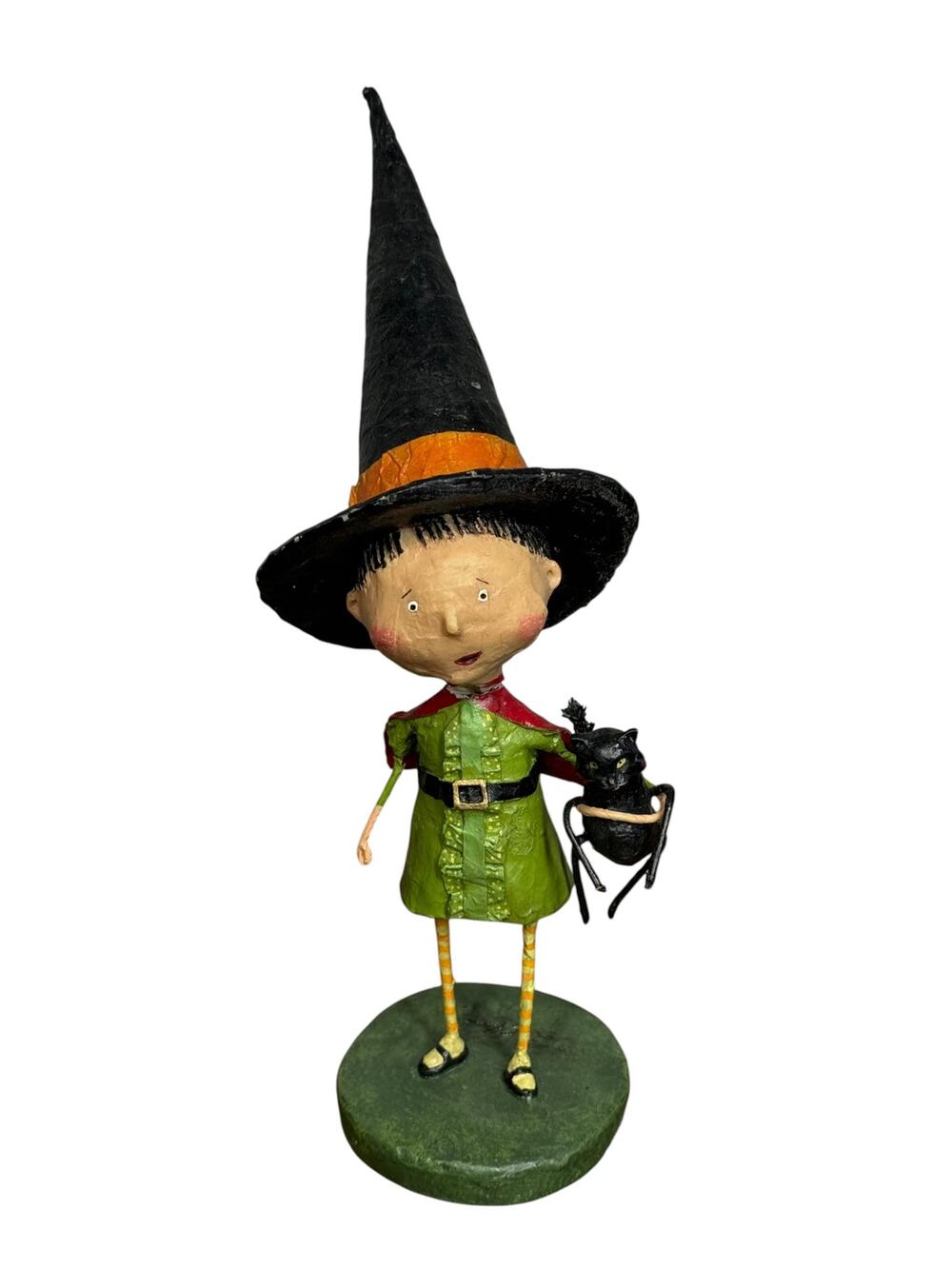 Lori Mitchell Halloween Witchy Hazel with Black Cat 9.5" Whimsical Figurine